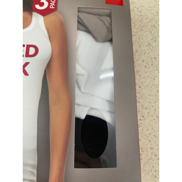 Felina 3-Pack Ribbed Tank Tops Size Medium Cotton Stretch NEW - Picture 3 of 5